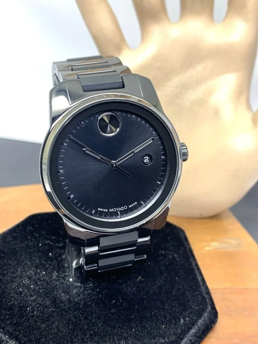 Movado Men's Watch Bold Verso Gray Dial Swiss Quartz Black Ceramic Steel 42mm